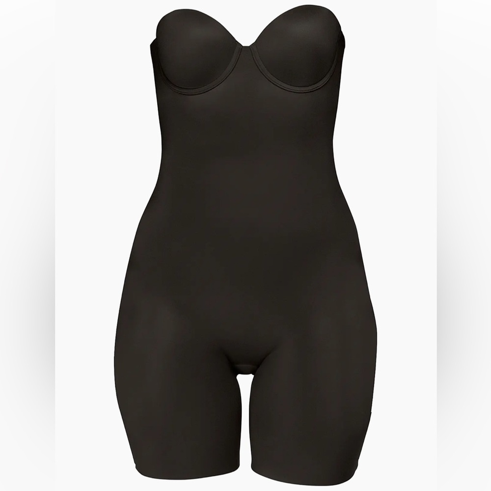 SPANX black Suit your Fancy Shapewear underwire strapless bodysuit size L NWOT - Picture 1 of 6